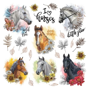 Dekoracja samoprzylepna Horses, 30 x 30 cm 4-Home