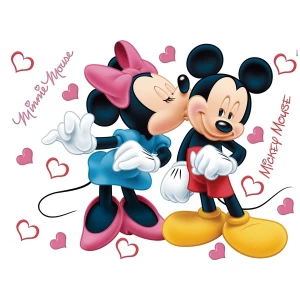 Dekoracja samoprzylepna Minnie i Mickey, różowa, 42,5 x 65 cm 4-Home