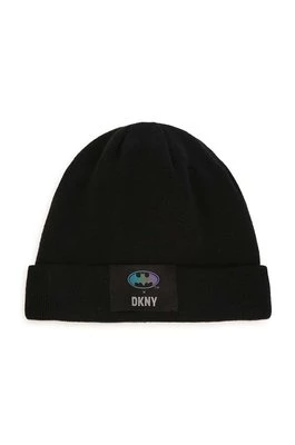 Dkny czapka bawełniana dziecięca kolor czarny DKNY
