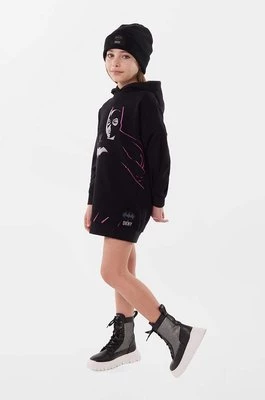 Dkny sukienka bawełniana dziecięca x DC Comics kolor czarny mini prosta DKNY