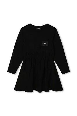 Dkny sukienka dziecięca kolor czarny mini rozkloszowana DKNY