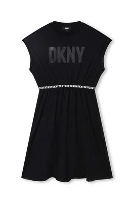 Dkny sukienka dziecięca kolor czarny mini rozkloszowana DKNY
