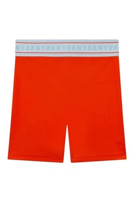 Dkny szorty dziecięce D34A50.126.150 kolor pomarańczowy z nadrukiem DKNY