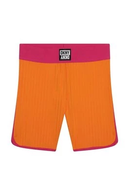 Dkny szorty dziecięce kolor pomarańczowy z aplikacją DKNY