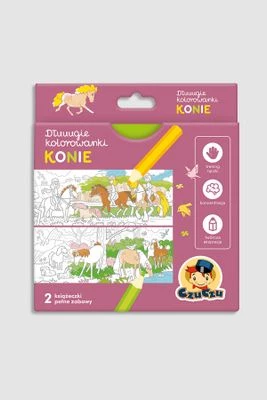 "Dłuuugie kolorowanki. Konie" książka z zadaniami BRIGHT JUNIOR MEDIA
