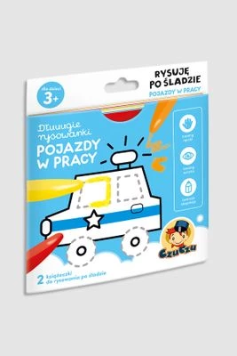 "Dłuuugie rysowanki. Rysuję po śladzie: Pojazdy w pracy" książka z zadaniami BRIGHT JUNIOR MEDIA