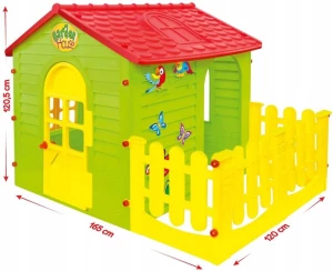 ﻿Domek dla dzieci z płotkiem Mochtoys 12 m +