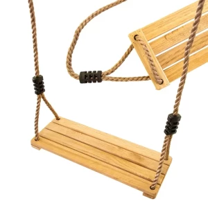 Drewniane Siedzisko Huśtawka na Plac Zabaw, wytrzymałe, grube liny 38cm