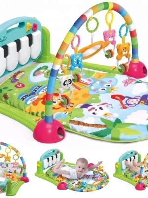 DUŻA MATA EDUKACYJNA INTERAKTYWNA Z PIANINKIEM 3W1 GRZECHOTKI GRYZAKI