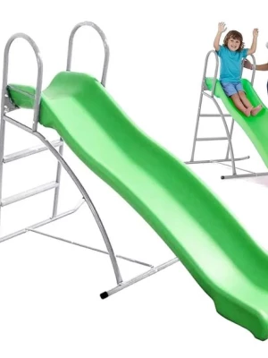 Duża zjeżdżalnia ogrodowa ślizg 183cm z drabinką dla dzieci kolor zielony