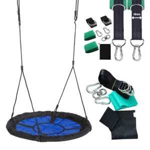 Duże Bocianie Gniazdo 100 cm Niebieskie Siedzisko dla Dzieci + Pasy ZESTAW