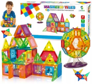 ﻿KLOCKI MAGNETYCZNE KONSTRUKCYJNE 3D DUŻE PANELE MEGNETIC TILES 70 elem.