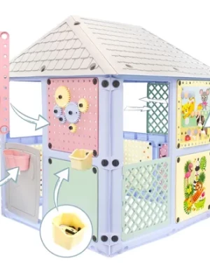 Duży Domek Ogrodowy Dla Dzieci SMART – Pastelowy, Interaktywny, róż Mochtoys