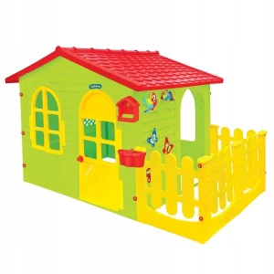 ﻿Duży Domek Plastikowy z Płotkiem dla Dzieci Mochtoys