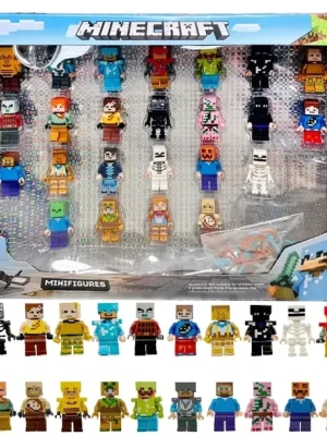 DUŻY ZESTAW XXL FIGUREK MINECRAFT 24 FIGURKI + AKCESORIA KLOCKI LUDZIKI