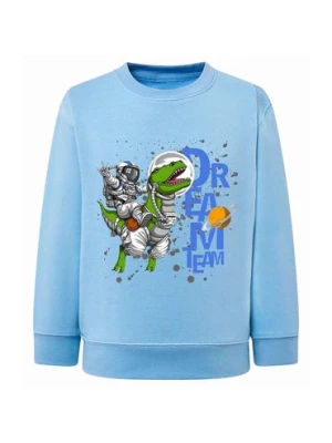 Dzianinowa bluza nierozpinana błękitna Astronauta & Dinozaur TUP TUP
