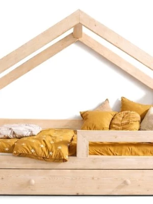 DZIECIĘCE ŁÓŻKO Z SZUFLADĄ DOMEK 80X160 ŁÓŻECZKO DREWNIANE DLA DZIECKA RBWN