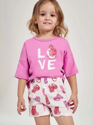 Dziewczęca piżama bawełniana Annabel Taro różowa