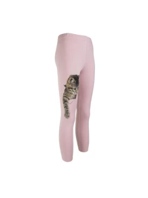 Dziewczęce legginsy różowe z kotkiem TUP TUP