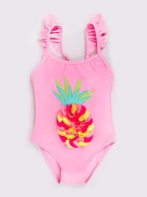 Dziewczęcy kostium kąpielowy jednoczęściowy - 3D ananas Yoclub