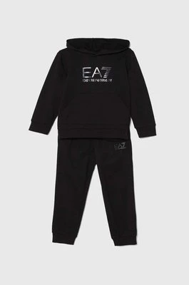 EA7 Emporio Armani dres bawełniany dziecięcy kolor czarny 6DBV55 BJ05Z