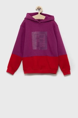 Fila bluza dziecięca kolor fioletowy z kapturem gładka