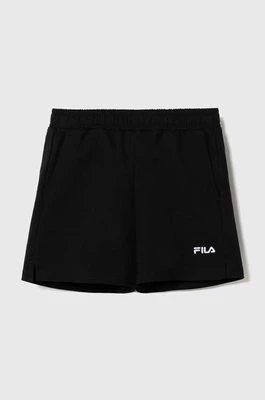 Fila szorty dziecięce BERSENBRUECK shorts kolor czarny gładkie regulowana talia