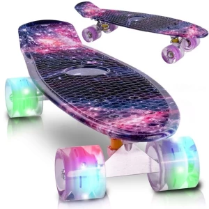 FISZKA DESKOROLKA DESKA 56CM ŚWIECĄCE KOŁA LED RGB do 100kg Dla Dzieci