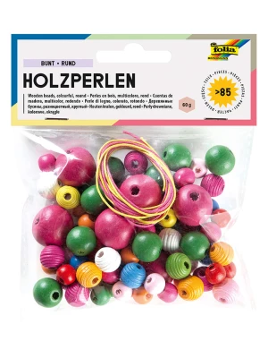 folia PAPER Drewniane koraliki w różnych kolorach - 60 g rozmiar: onesize