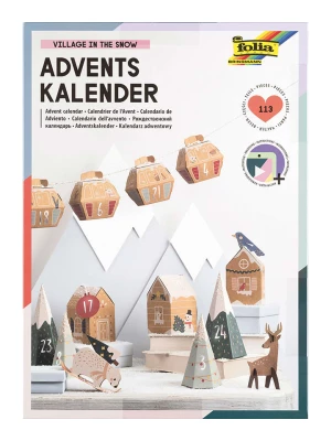 folia PAPER Kalendarz adwentowy "Village in the snow" w kolorze jasnobrązowym rozmiar: onesize