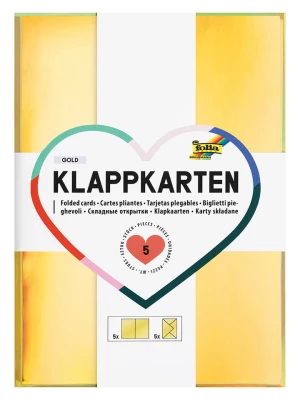 folia PAPER Karty składane w kolorze złotym - 5+ rozmiar: onesize