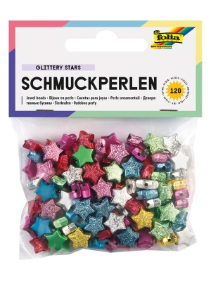 folia PAPER Koraliki biżuteryjne "GLITTERY STARS" w różnych kolorach rozmiar: onesize