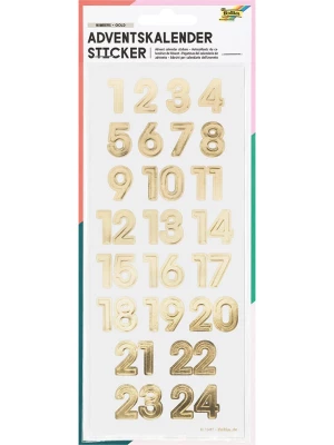 folia PAPER Naklejki do kalendarza adwentowego "Numbers Gold" - 5+ rozmiar: onesize