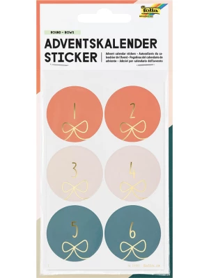 folia PAPER Naklejki do kalendarza adwentowego "Round Bows" - 5+ rozmiar: onesize