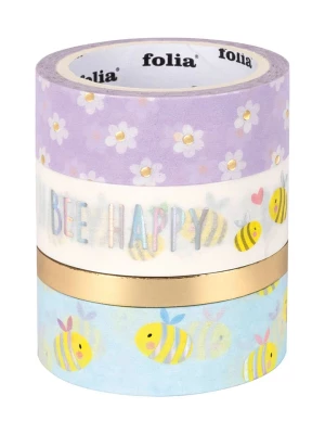 folia PAPER Taśmy klejące "Bees" ze wzorem - 4 x 5 cm rozmiar: onesize