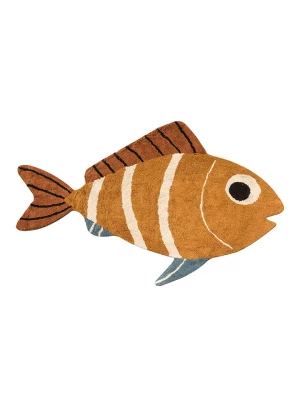 Folkifreckles Bawełniany dywan "Fish" w kolorze pomarańczowo-kremowym - 190 x 127 cm rozmiar: onesize