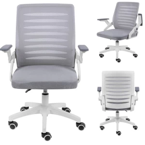 FOTEL OBROTOWY KRZESŁO BIUROWE DO BIURKA PRACY BIURA ERGONOMICZNE SZARE