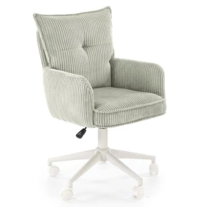 Fotel obrotowy tapicerowany do biurka, komputera regulowany szary DUMBO