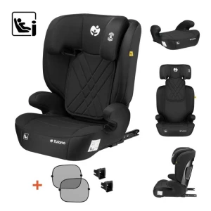 FOTELIK samochodowy 15-36kg isofix TULANO i-Size czarny poddupnik 100-150cm FOTELIK samochodowy 15-36kg isofix TULANO i-Size czarny poddupnik 100-150cm