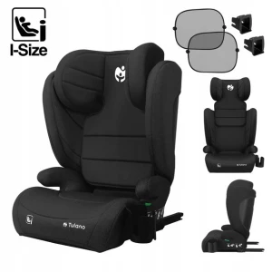 Fotelik samochodowy dla dziecka Czarny ISOFIX 100-150cm I-Size Tulano