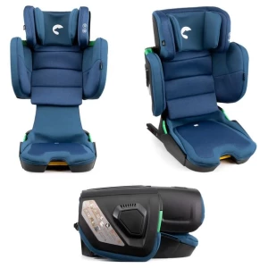 Fotelik samochodowy ISOFIX 100-150 cm wzrostu MANE Niebieski DLA STARSZAKA