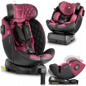 ﻿Fotelik samochodowy Nukido Prestige Line czarno-różowy 0-36 kg ISOFIX