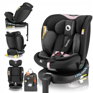 ﻿Fotelik samochodowy OBROTOWY baza 360° ISOFIX 40-150cm Lionelo Navy i-Size