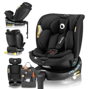 Fotelik samochodowy OBROTOWY baza 360° ISOFIX 40-150cm Lionelo Navy i-Size