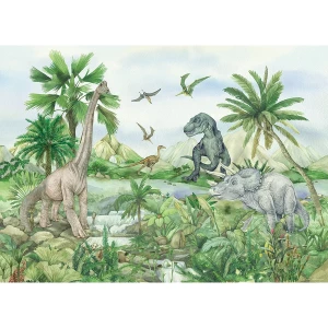 Fototapeta dla dzieci Kolorowy Dino 252 x 182 cm,4 części 4-Home