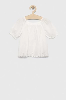 GAP bluzka bawełniana dziecięca kolor biały gładka Gap