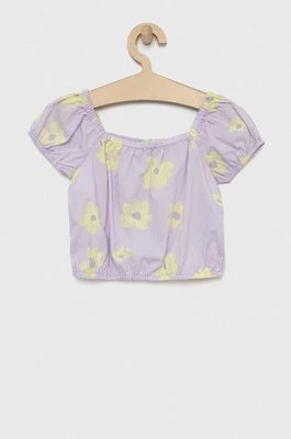 GAP bluzka lniana dziecięca kolor fioletowy gładka Gap