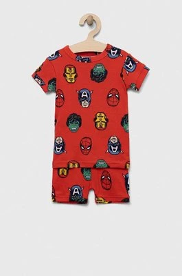 GAP piżama bawełniana dziecięca x Marvel kolor czerwony wzorzysta Gap