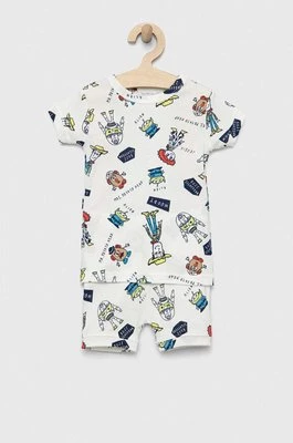 GAP piżama bawełniana dziecięca x Pixar kolor biały wzorzysta Gap