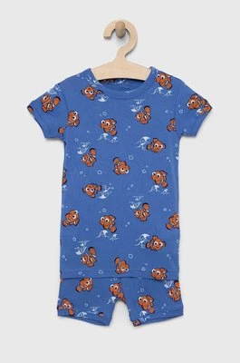 GAP piżama bawełniana dziecięca x Pixar kolor niebieski wzorzysta Gap